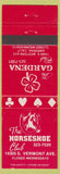 Matchbook Cover - The Gardena Club CA Horseshoe poker cards gambling