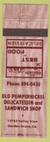Matchbook Cover - Old Pumpernickel Deli Garden Grove CA