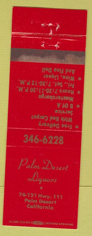 Matchbook Cover - Palm Desert Liquor CA