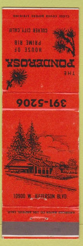 Matchbook Cover - The Ponderosa Prime Rib Culver City CA