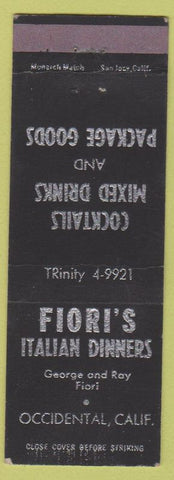 Matchbook Cover - Fiori's Italian Restaurant Occidental CA'