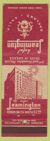 Matchbook Cover - Hotel Leamington Oakland CA