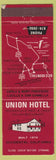 Matchbook Cover - Union Hotel Italian Restaurant Occidental CA
