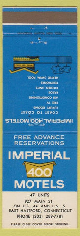 Matchbook Cover - Imperial 400 Motels East Hartford CT