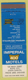 Matchbook Cover - Imperial 400 Motels Rapid City SD