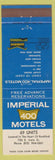 Matchbook Cover - Imperial 400 Motels Rockford IL