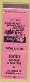 Matchbook Cover - Oliver's Hof Brau Oakland CA pink'