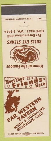 Matchbook Cover - Far Western Tavern Guadalupe CA