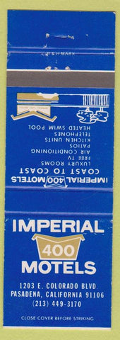 Matchbook Cover - Imperial 400 Motels Pasadena CA