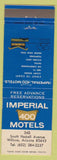 Matchbook Cover - Imperial 400 Motels Willcox AZ