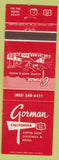 Matchbook Cover - Gorman California Coffee Shop Ca