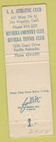 Matchbook Cover - Los Angeles Athletic Club