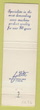 Matchbook Cover - Jessen Manufacturing Screws Elkhart IN