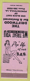 Matchbook Cover - The Driftwood Bar Ponchatoula LA girlie