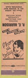 Matchbook Cover - RE Harrison Printing Stockton CA girlie