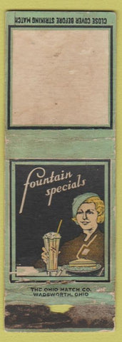Matchbook Cover - Ohio Match Fountain BLANK girlie WORN