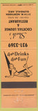 Matchbook Cover - Sheik's Restaurant Lounge Glendale AZ girlie'