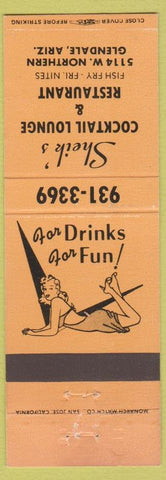 Matchbook Cover - Sheik's Restaurant Lounge Glendale AZ girlie'