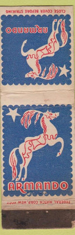 Matchbook Cover - Armando New York City NYC Federal WEAR