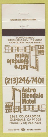 Matchbook Cover - Astro Glendale Motel Glendale CA