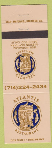 Matchbook Cover - Atlantis Restaurant San Diego CA