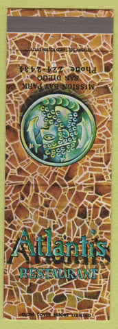 Matchbook Cover - Atlantis Restaurant San Diego CA