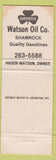 Matchbook Cover - 1976 Bicentennial USA Watson Oil Co Shamrock