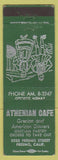 Matchbook Cover - Athenian Cafe Freson CA Greek restaurant