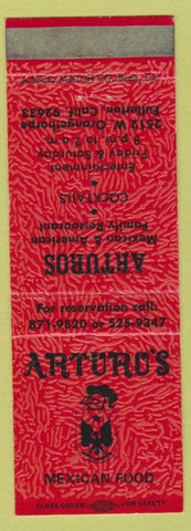 Matchbook Cover - Arturo's Mexican Restaurant Fullerton CA