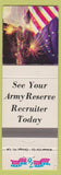 Matchbook Cover - Army Reserve Recruiting Military 1976 Chicago Harvey IL