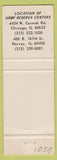 Matchbook Cover - Army Reserve Recruiting Military 1976 Chicago Harvey IL
