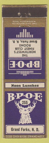 Matchbook Cover - Elks Club Grand Forks ND