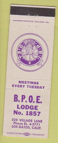 Matchbook Cover - Elks Club Los Gatos CA
