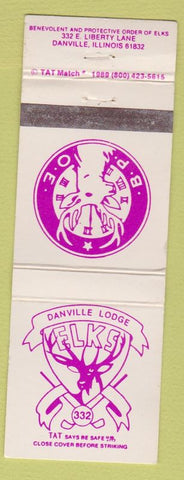 Matchbook Cover - Elks Club Danville IL