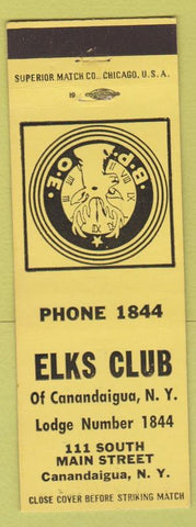 Matchbook Cover - Elks Club Canandaigua NY