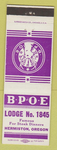 Matchbook Cover - Elks Club Hermiston OR