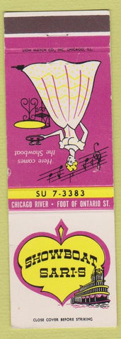 Matchbook Cover - Showboat Saris girlie Chicago IL