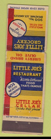 Matchbook Cover Little Joe's Grocery Liberty Olive Oil Los Angeles CA CROWN WEAR