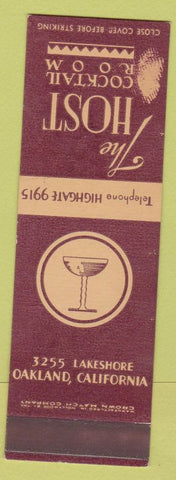 Matchbook Cover - The Host Cocktail Room Oakland CA CROWN SAMPLE