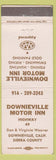Matchbook Cover - Downieville Motor Inn CA