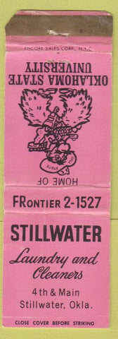 Matchbook Cover - Stillwater Laundry Cleaners OK Oklahoma State Univresity WORN