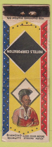 Matchbook Cover - Black Hawk Hotels Native American Indian DQ