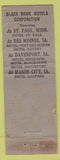 Matchbook Cover - Black Hawk Hotels Native American Indian DQ