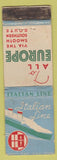 Matchbook Cover - Italian Shipping Lines cruises Safety First WEAR
