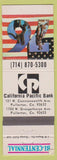 Matchbook Cover - California Pacific Bank Fullerton CA 1976