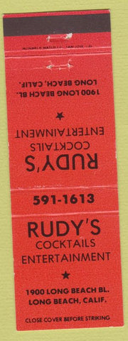 Matchbook Cover - Rudy's Bar Long Beach CA