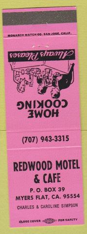 Matchbook Cover - Redwood Motel Cafe Myers Flat CA WEAR