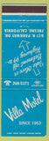 Matchbook Cover - Village Motel Fresno CA