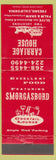 Matchbook Cover - Carriage House Fresno CA