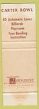 Matchbook Cover - Carter Bowling billiards Fullerton CA